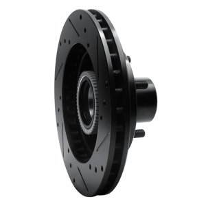 Chevrolet S10 Blazer Brake Rotor (1) - Front Left - R1 Concepts - Drilled & Slotted - Black - `91-`03